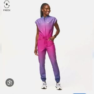 Figs Rafaela FREEx cargo ombre jumpsuit XS